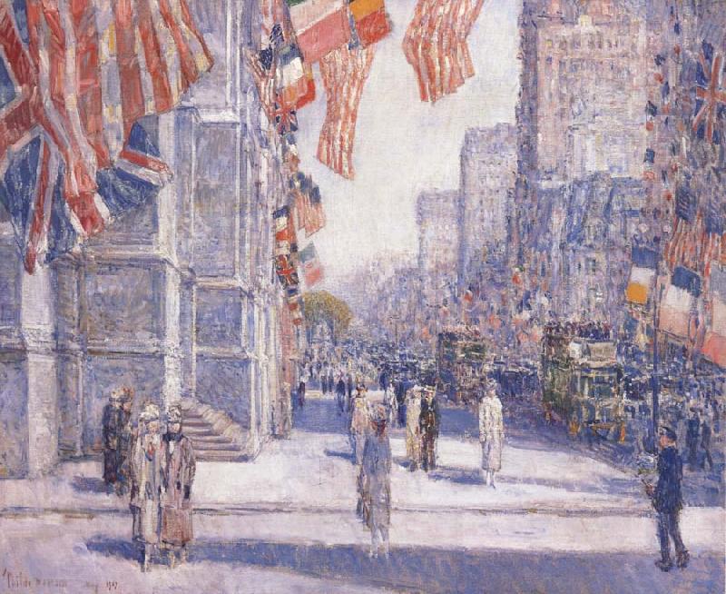 Childe Hassam Early Morning on the Avenue in May 1917 China oil painting art